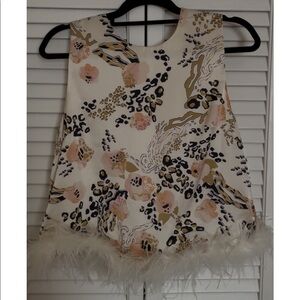 Boutique leopard feather tank top *NEVER WORN*